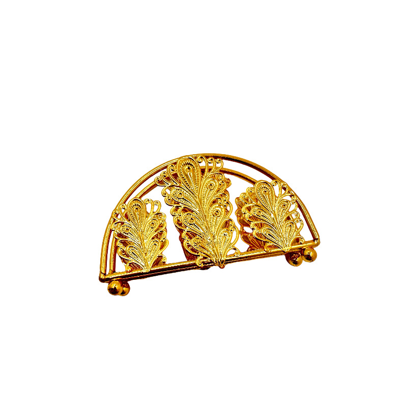 Ironwork tissue holder for living room, creative European-style hotel, restaurant and coffee shop, square towel paper clip, golden storage and decorative item