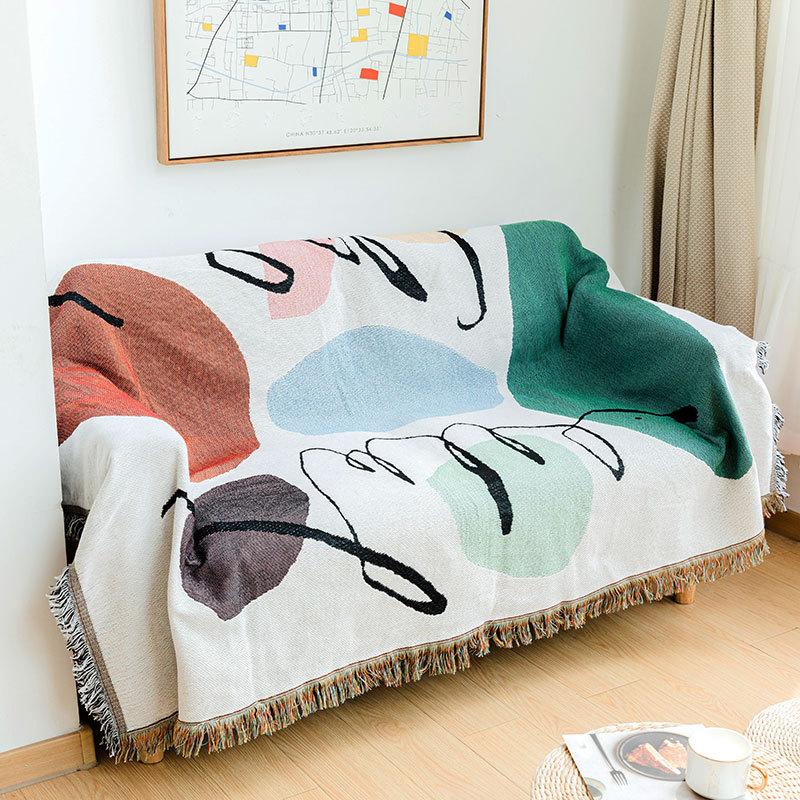 Colorful Stone Color Matching Sofa Cover Towel Sofa Cover Sofa Cushion Blanket Big Dot Decoration Outdoor Camping Chenille full figure