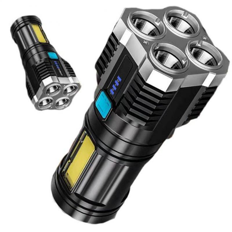 New Cob Sidelight Multifunctional Power Torch Led Portable Household USB Rechargeable Flashlight