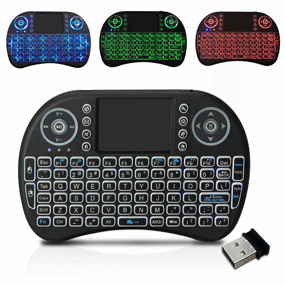 mini i8 keyboard wireless keyboard mouse remote control dry lithium battery three-color backlight seven-color horse running light Application Scenario