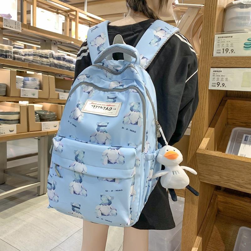 college style computer bag backpack japanese printed backpack harajuku graffiti design female high school college student bag