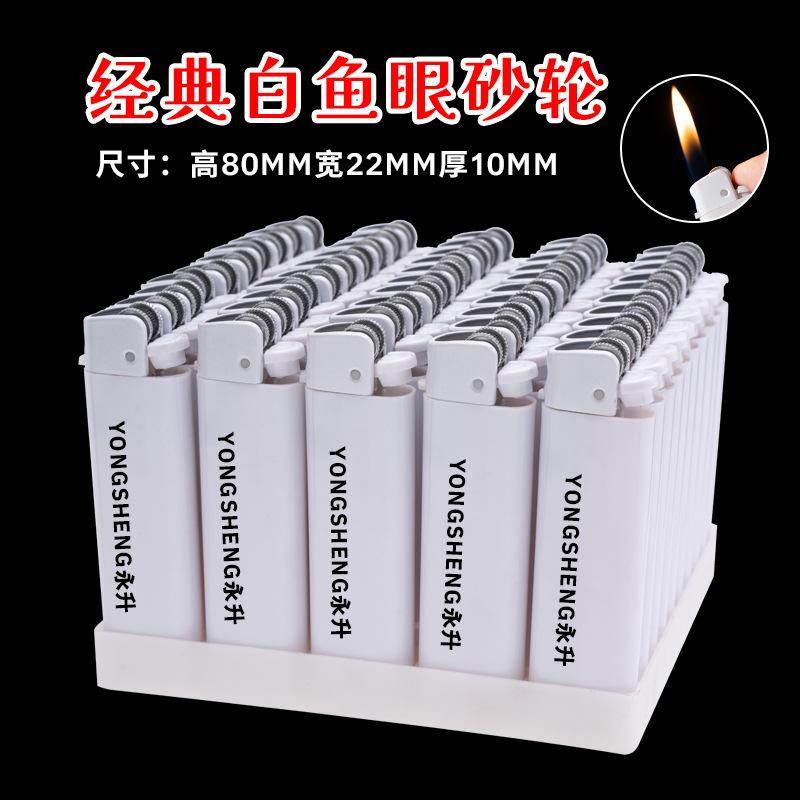 high-end pulley advertising lighter logo disposable plastic grinding wheel creative wholesale lighter printing