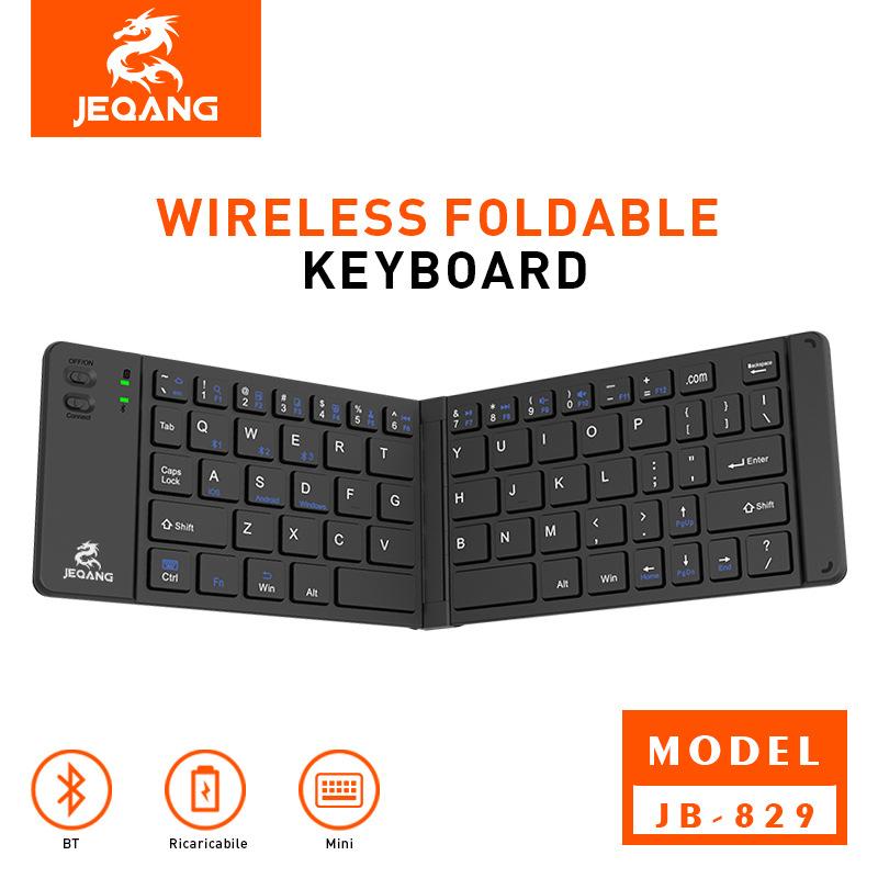 Wireless Bluetooth Ultra-Thin Foldable Keyboard Support Mobile Phone Tablet Notebook Three Devices Rechargeable Foldable details Picture