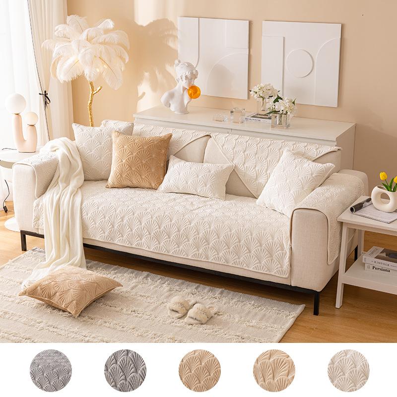 Nordic Simple Fashion Netherlands Velvet Sofa Cushion Thickened Cushion Four Seasons Universal Non-Slip Sofa Cover Backrest Towel full figure