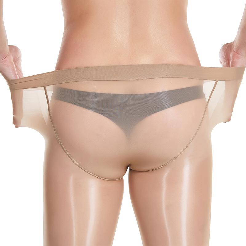 Qing He 100.00kg Large Size Oily Pantyhose Men's plus-Sized U-Shaped Bag Stockings Shiny Transparent Ultra-Thin High Stretch Yarn Smooth Application Scenario