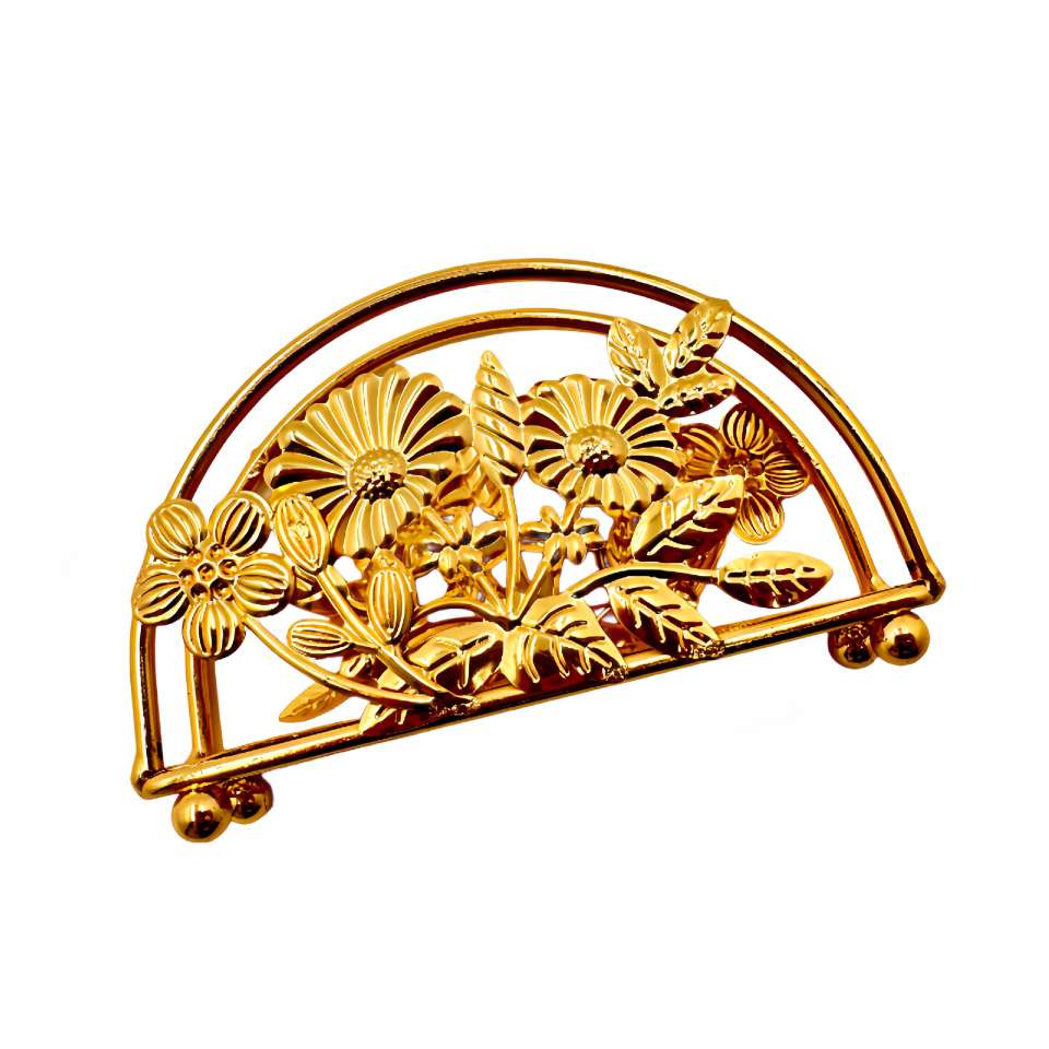 Ironwork tissue holder for living room, creative European-style hotel, restaurant and coffee shop, square towel paper clip, golden storage and decorative item details Picture