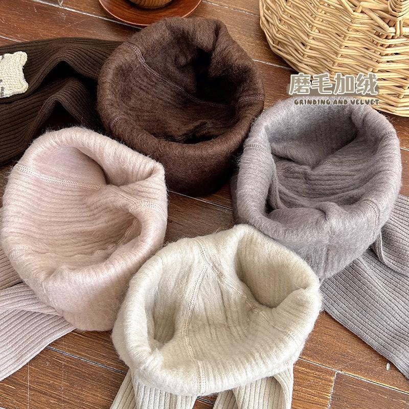 new children's leggings autumn and winter with fleece pantyhose cute  vertical stripes girls'socks outer wear warm-keeping socks pants Application Scenario