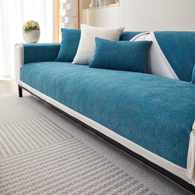 Simple Modern Chenille New Sofa Cushion Corrugated All-Inclusive Universal Sofa Cover Non-Slip Sofa Back Towel full figure