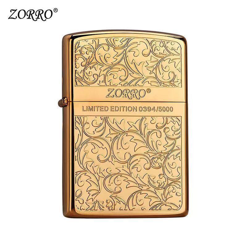 zorro kerosene lighter z92067 color separation tangcao double-sided carving white steel liner grinding wheel lighter one piece dropshipping