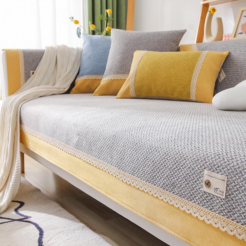 Cotton Linen Sofa Cushion Four Seasons Universal Non-Slip Seat Cushions New Simple Modern Leather Sofa Cover Cover Cloth details Picture