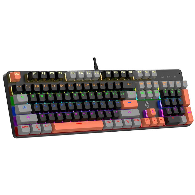 cross-border direct supply hjk901 wired real mechanical keyboard luminous multi-color matching hot plug green axis computer e-sports office Item Picture