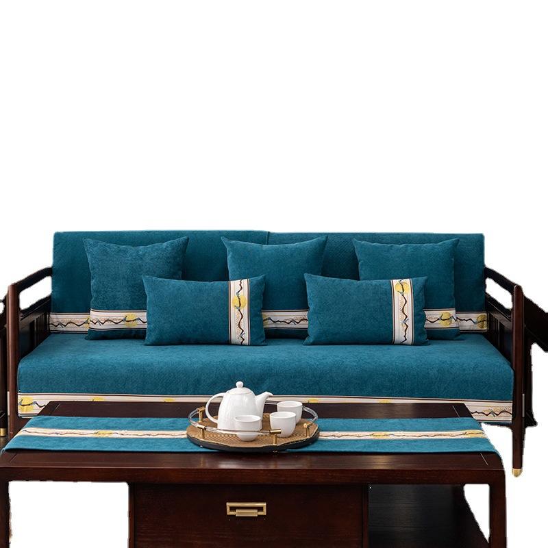 Rosewood Sofa Cushion Four Seasons Universal Chenille New Chinese Style Cushion Non-Slip Cushion Backrest Towel Simple Sofa Cover Cover Item Picture