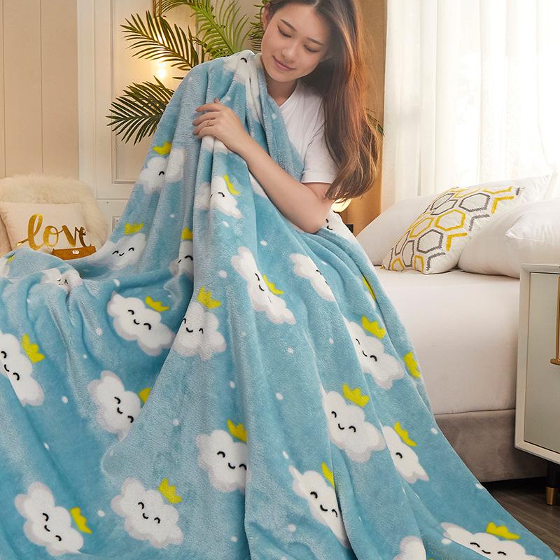 flannel blanket wholesale four seasons universal bed velvet blanket quick hot bed sheet sofa blanket milk fiber nap blanket