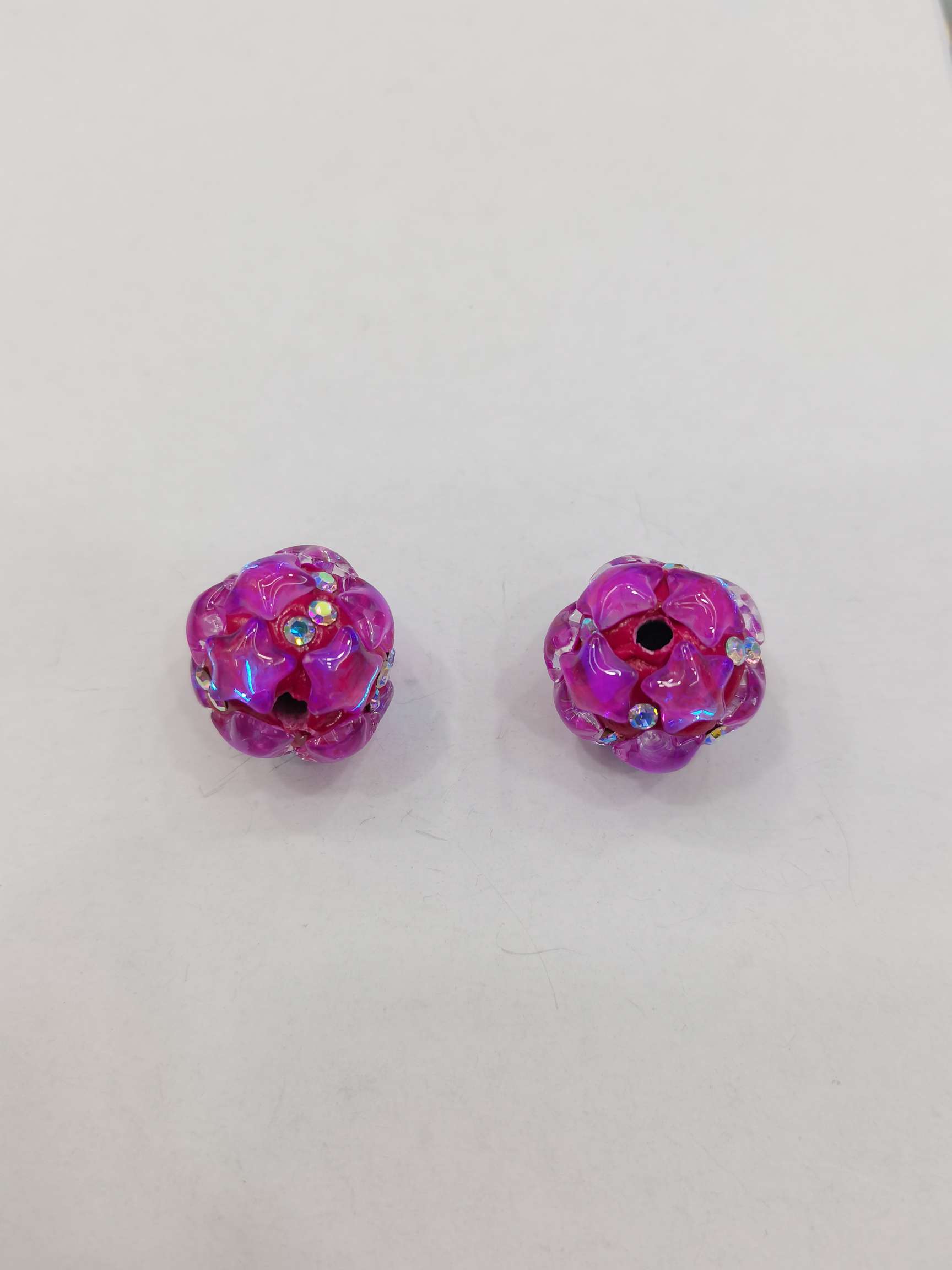 Purple-red star-shaped element glass veneer soft clay ball accessory detail image 3