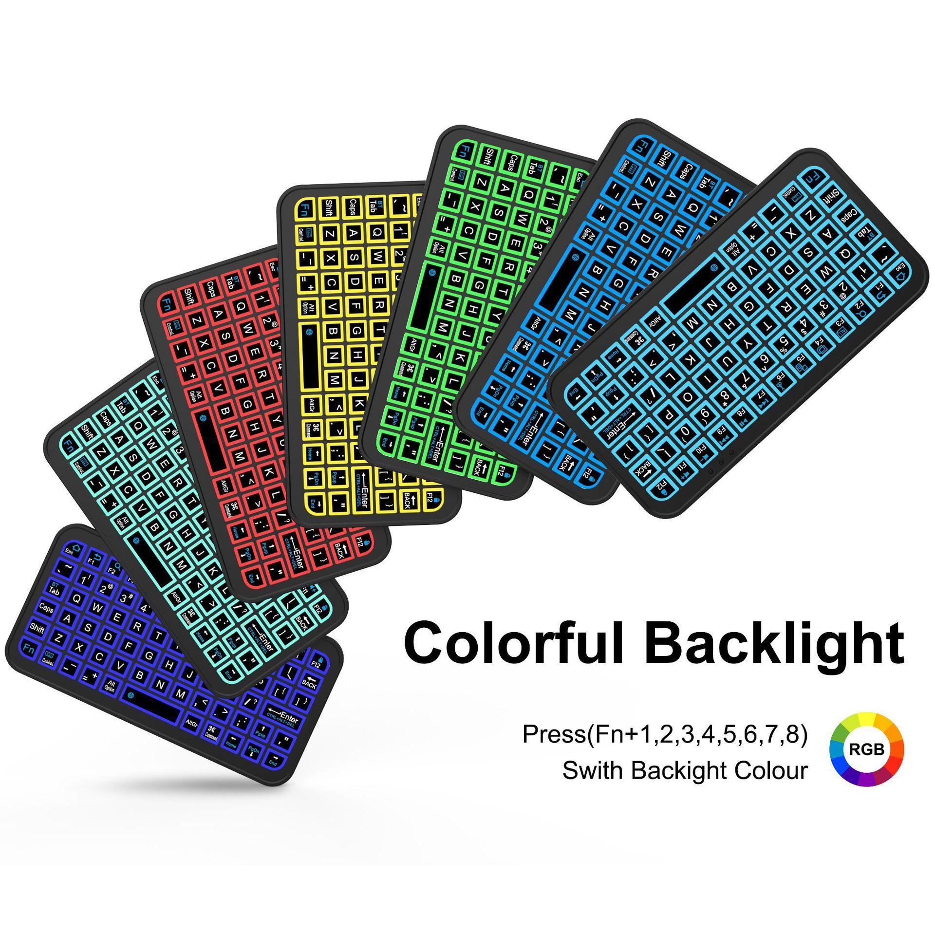 new arrival hot sale wireless bluetooth keyboard phablet laptop compatible portable color backlit keyboard Application Scenario
