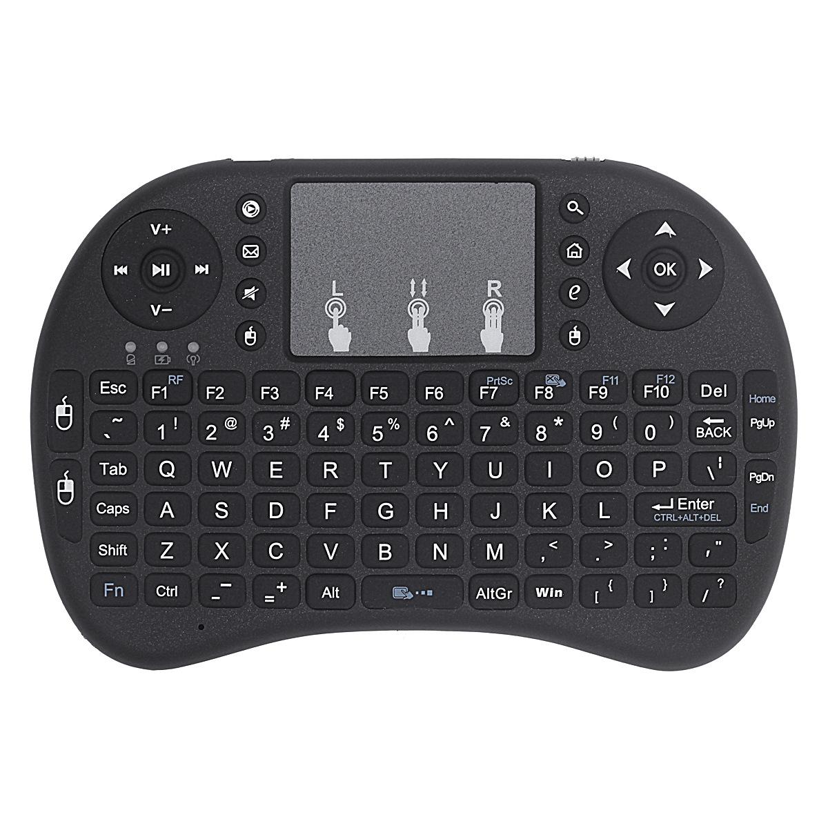 mini i8 keyboard wireless keyboard mouse remote control dry lithium battery three-color backlight seven-color horse running light Specification drawing