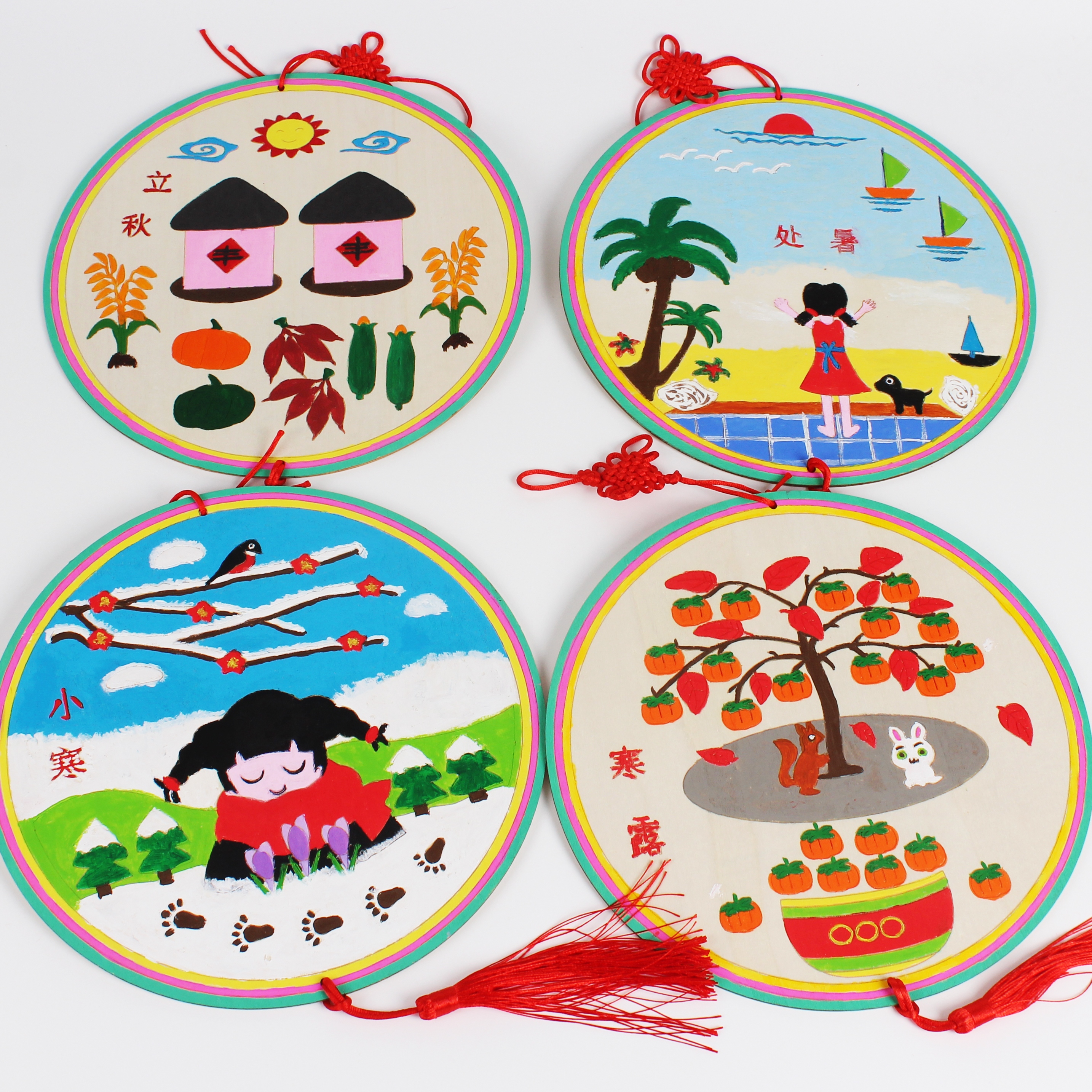 幼儿园亲子活动24节气diy手工涂色木质挂饰团建暖场详情11