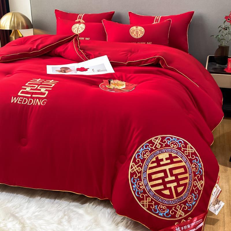 skin-friendly cotton wedding, marriage quilt inner red thickened autumn & winter quilt wedding room marriage bed wedding dowry wedding wedding wedding wedding quilt