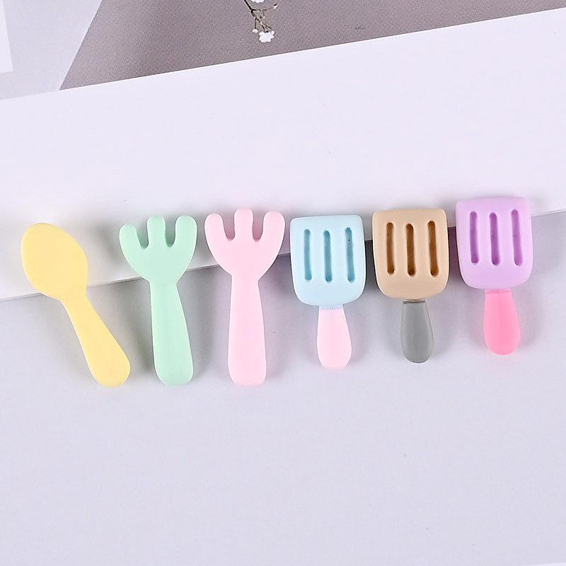 resin accessories simulation tableware fork spatula/spoon cream glue accessories diy doll house resin accessories