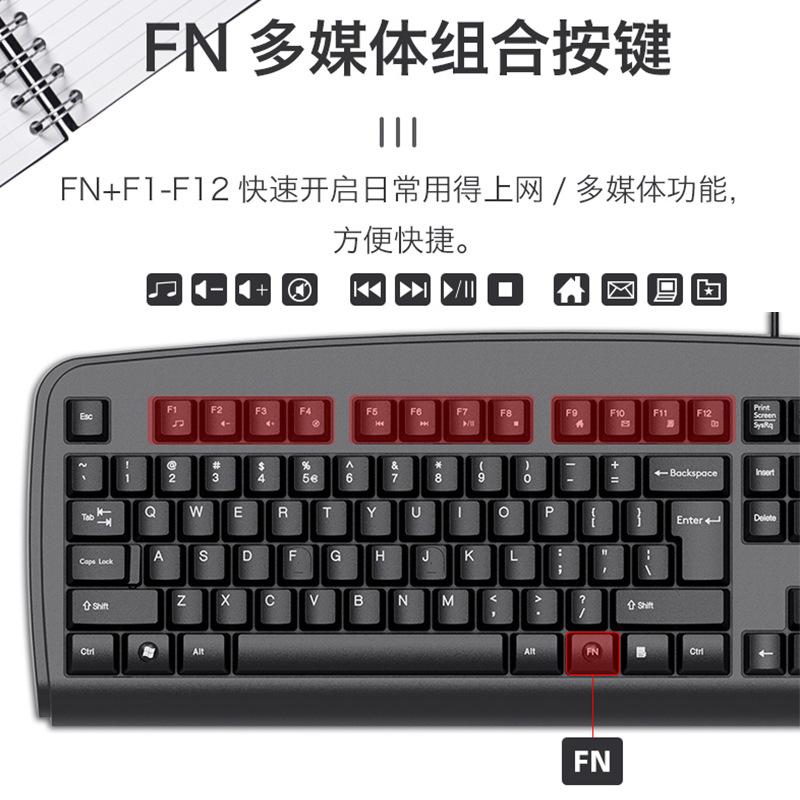 shuangfeiyan kb-8 usb wired keyboard business laptop desktop computer office home ps/2 keyboard wholesale Application Scenario