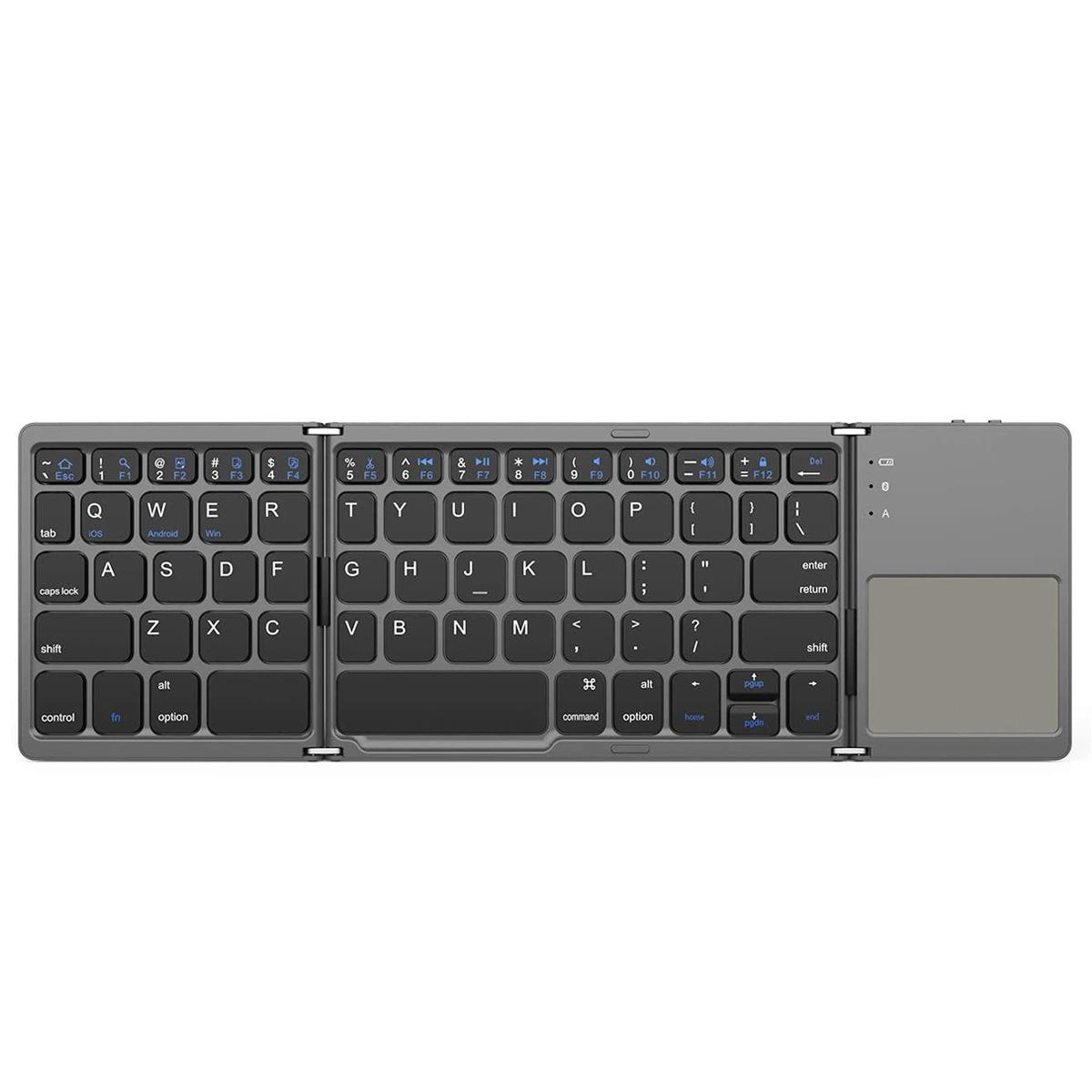 b033 customized thin belt touch pad portable three folding wireless bluetooth keyboard tablet computer bluetooth keyboard Item Picture
