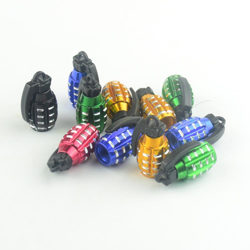 car/motorcycle grenade valve cap accessories color aluminum alloy dust cover valve cap valve cap in stock