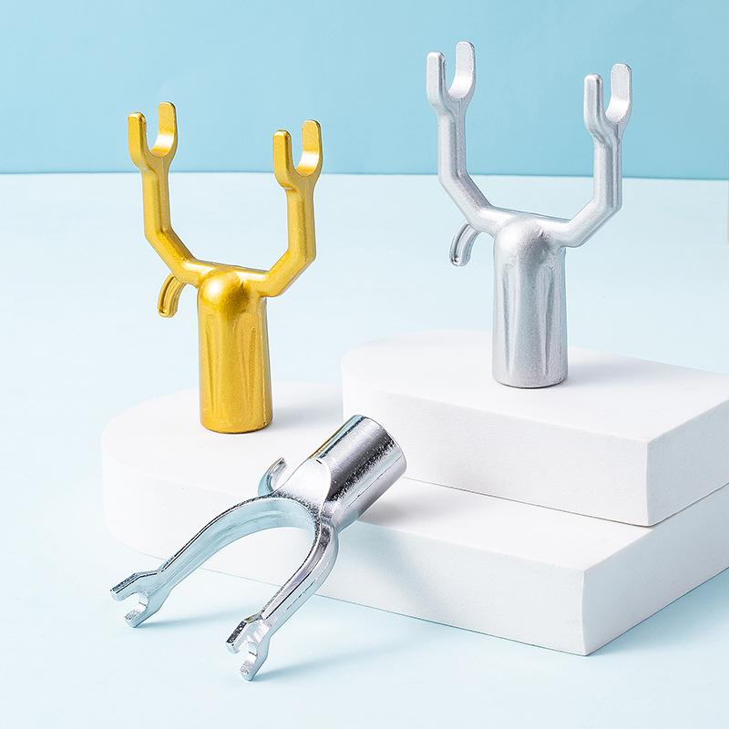 household fork head accessories clothes fork thick zinc alloy 19mm clothes rail multi-color optional connector wholesale