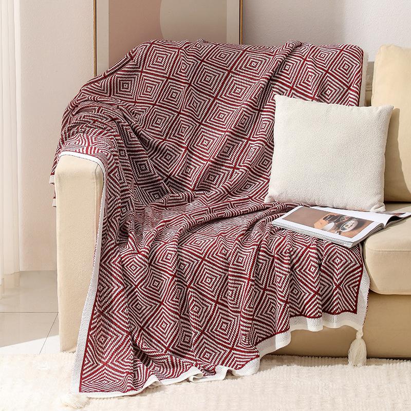 camping blanket sofa cover knitted bohemian air conditioning blanket nap blanket sofa blanket prismatic blanket knitted blanket full figure
