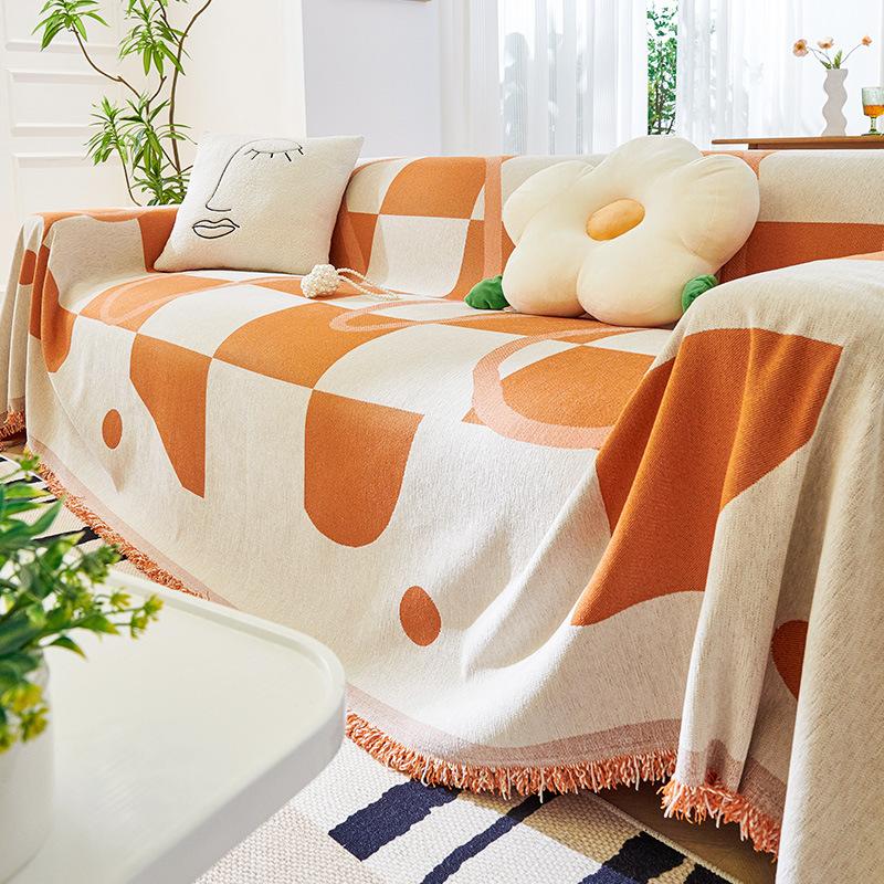 New Ins Style Sofa Cover Towel Anti-Scratching Sofa Cover Cloth Four Seasons Universal Sofa Cover Double Armrest Sofa Cover