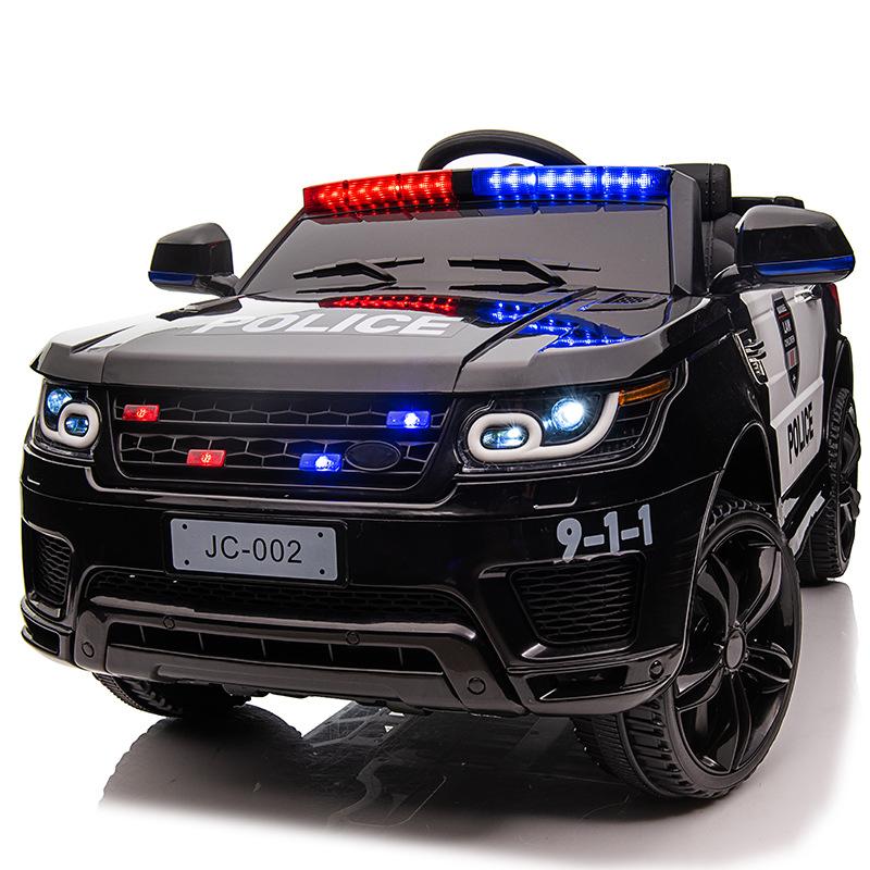 children's electric car four-wheel four-wheel drive car boys and girls with remote control toy car seated baby police car stroller details Picture