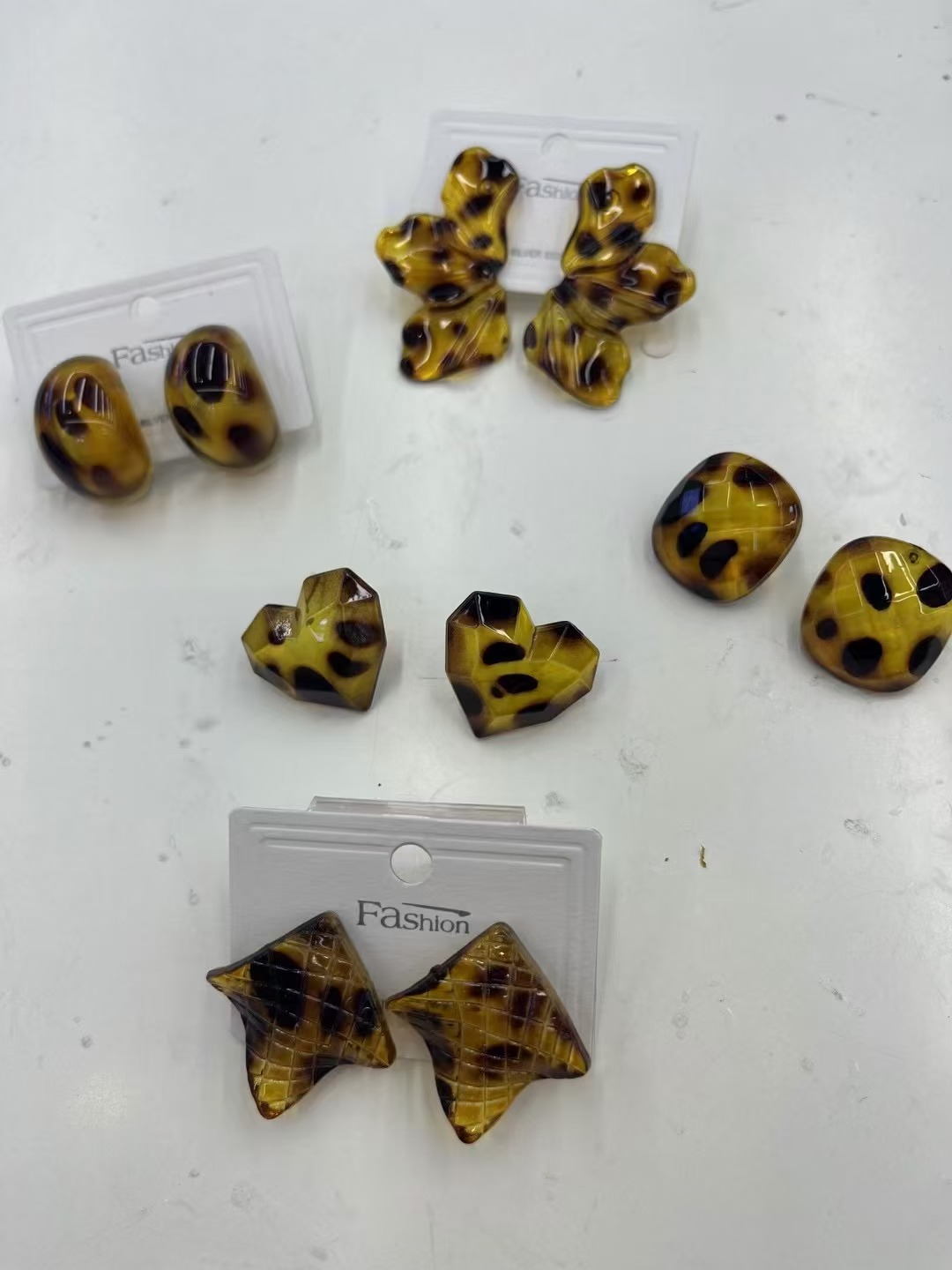 秋冬复古豹纹多款耳环亚克力个性潮百搭显脸瘦琥珀气质美拉德饰品详情图2