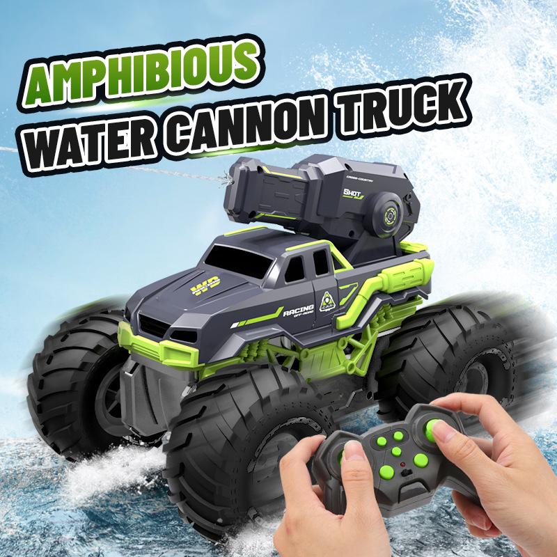 cross-border new 2.4g high-pressure water gun remote control vehicle amphibious rock crawler rc remote control vehicle waterproof armored vehicle