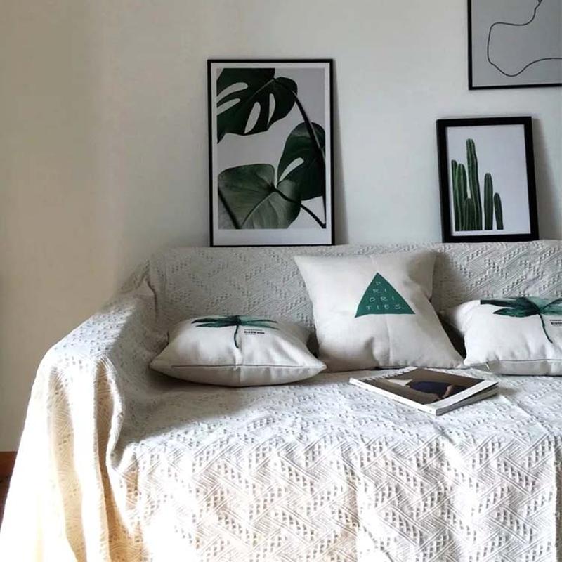 cross-border sofa towel back towel modern simple sofa cover fabric white cover towel knitted thread blanket sofa slipcover full figure