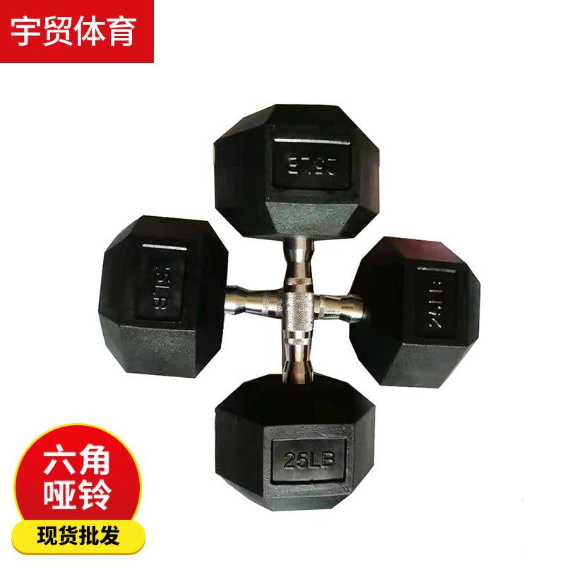 wholesale hexagonal fixed dumbbell gym commercial men's plastic dumbbell home fitness equipment hexagonal dumbbell