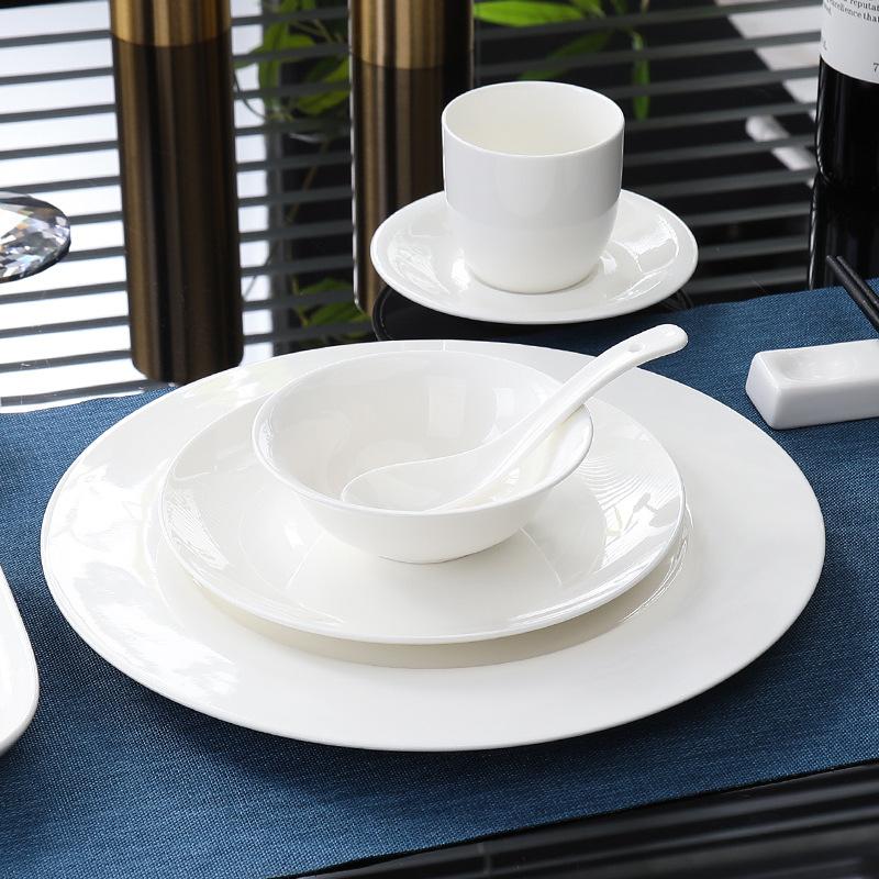 factory direct sales hotel club ceramic tableware dishes and spoons towel tray kitchen hotel table top
