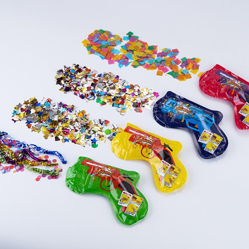 Internet Celebrity Air Blowing Fireworks Gun Party Birthday Party Bubble Gun Party Salute Safety Inflatable Fireworks Display Pistol Wholesale