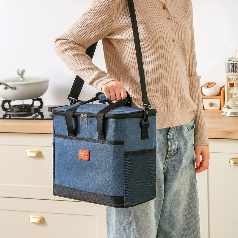 Large insulated bag, thickened fresh-keeping ice pack, waterproof peva picnic insulated bag, takeout delivery box, portable picnic bag detail image 13