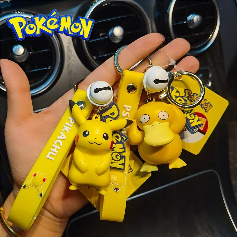 wolf bowang genuine pokemon pikachu keychain female male cute trendy cartoon doll cars and bags pendant