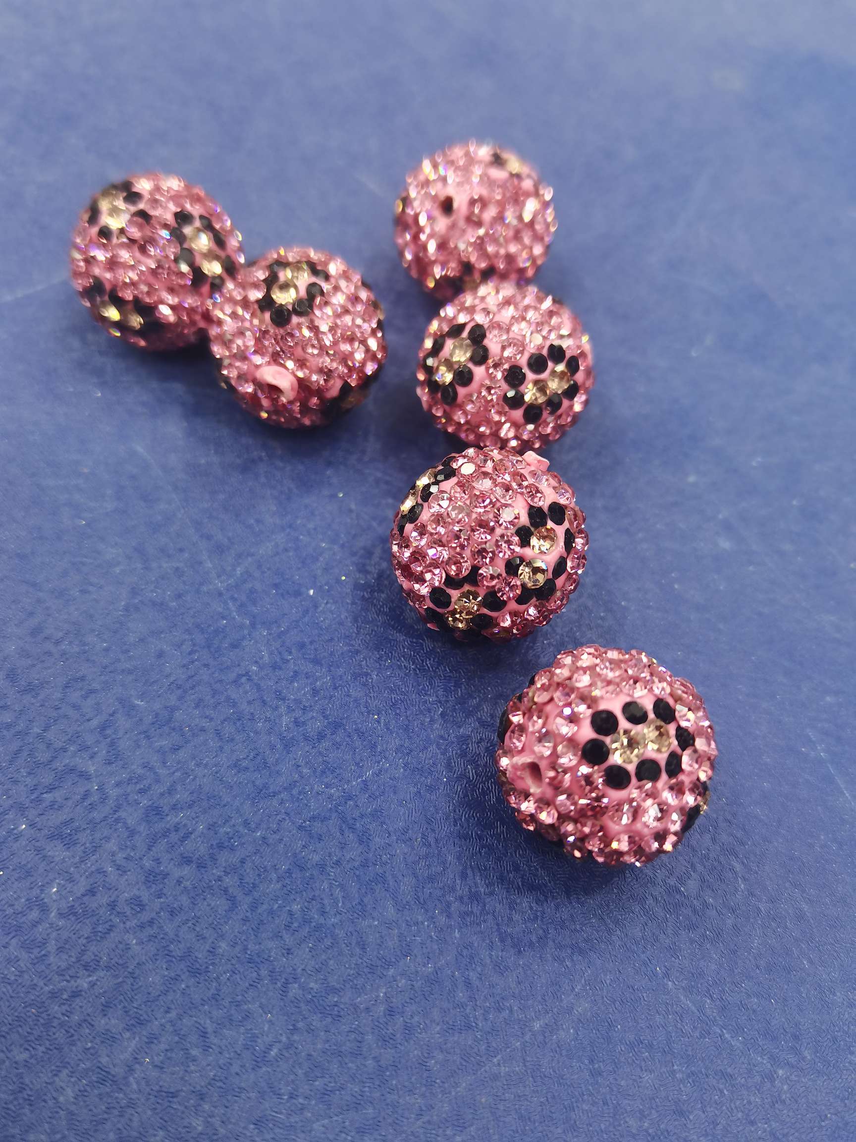 Pink leopard print soft clay rhinestone jewelry accessories Specification image