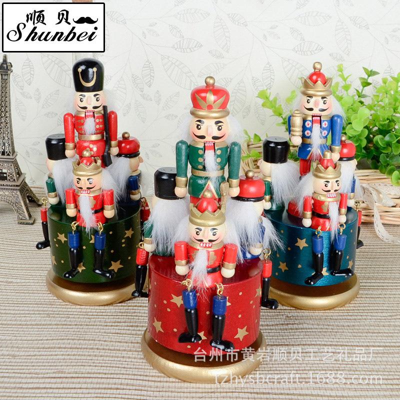factory in stock supply 20cm nutcracker music box music box christmas new year gift christmas ornament