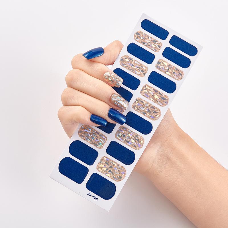 Cross-Border Nail Stickers Full Stickers Finished Product Nail Tip Nail Stickers 22 Small Stickers Professional Nail Decals Factory in Stock