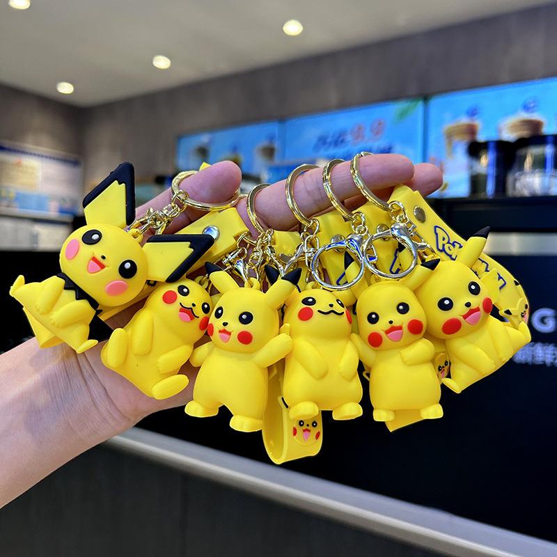 Pikachu Internet Celebrity Cartoon Animation Keychain Pokemon Doll Pendant Bag Ornaments Car Key Wholesale