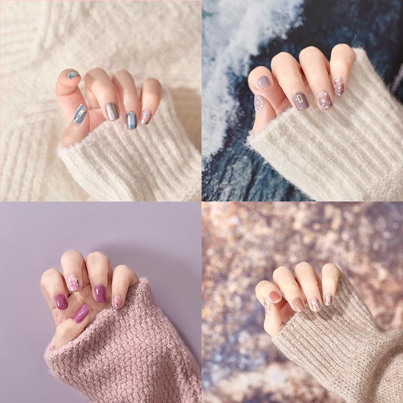 spring and summer cross-border 3d laser gilding nail stickers japanese color christmas tearable nail stickers full stickers