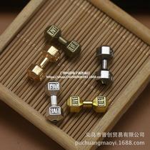 alloy beads ornament dumbbell piercing bracelet necklace accessories dumbbell barbell diy alloy decoration accessories ornament accessories