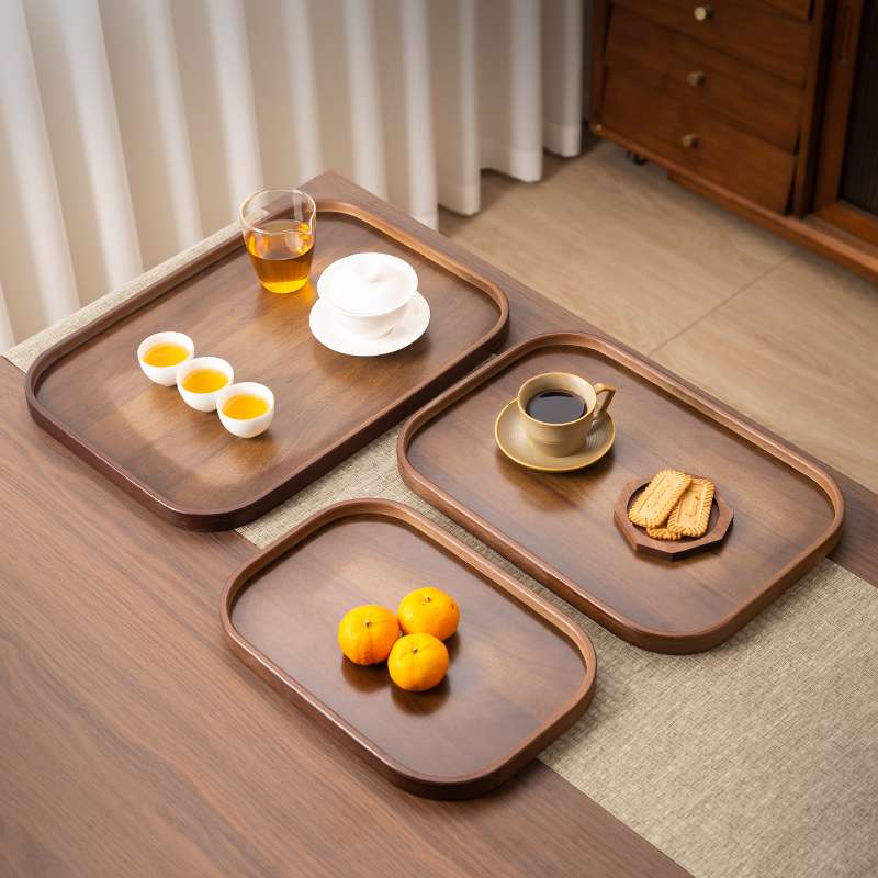 胡桃木茶托盘新中式实木木盘茶盘茶具茶托高档家用放茶杯茶水托盘详情图7