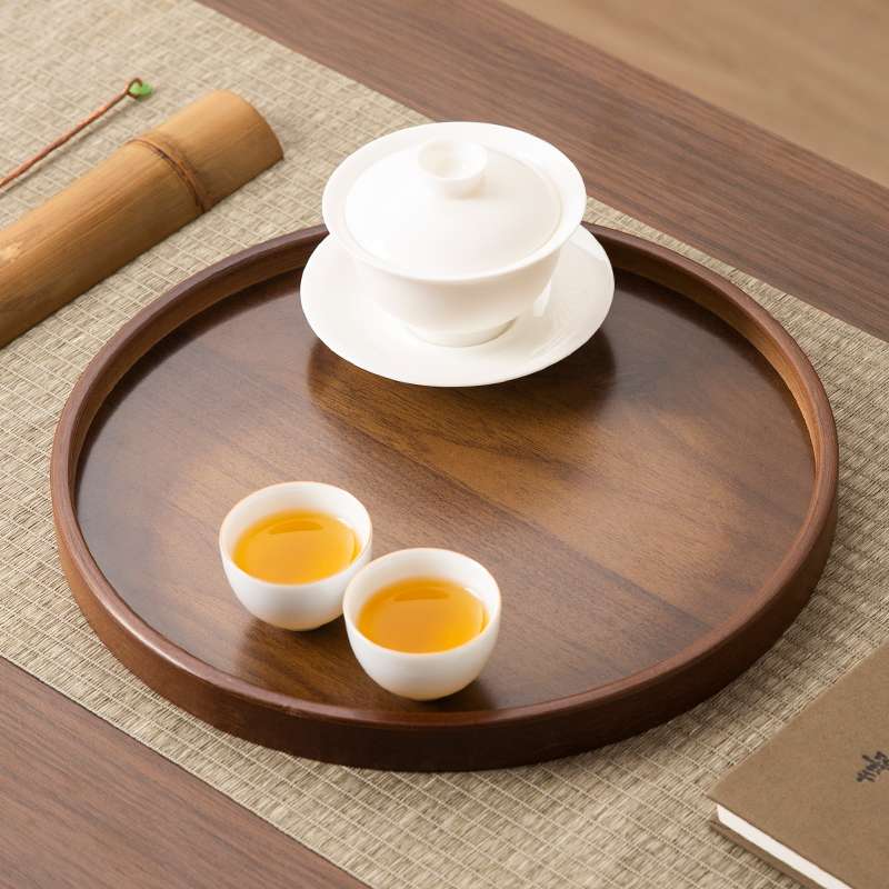 胡桃木茶托盘新中式实木木盘茶盘茶具茶托高档家用放茶杯茶水托盘详情图2
