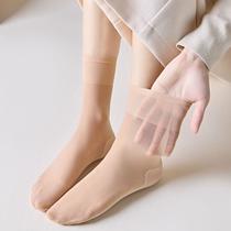 ladies belt heel short stockings cotton base non-slip anti-sweat loose socks for middle-aged and elderly people mid-calf silk stockings summer short stockings