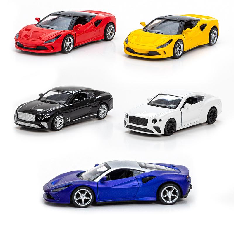 cross-border 1:32 alloy sports car model children's toy car decoration pull back car double door open boy toy