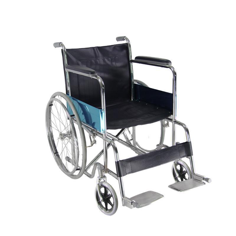 factory customized w809 disabled elderly hand-plough wheel chair foldable convenient electroplating manual wheelchair