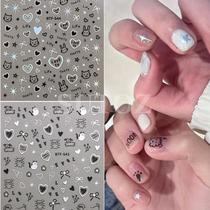 cross-border new arrival nail stickers pailixi new cartoon puppy cat love nails back glue nail